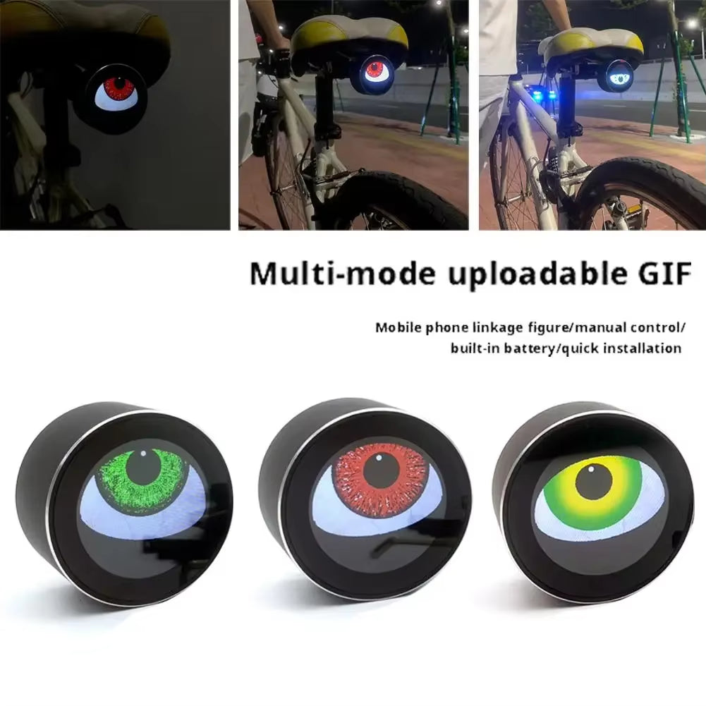 Bicycle Dynamic Devil Eyes LED Light Motorcycle Taillight Bike Scooter Waterproof Charging Taillight Motorbike Retrofit Kit
